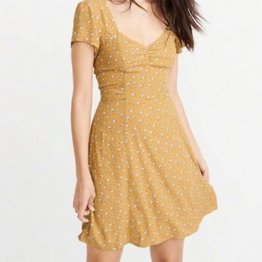 Abercrombie & Fitch Yellow Floral Dress | XL